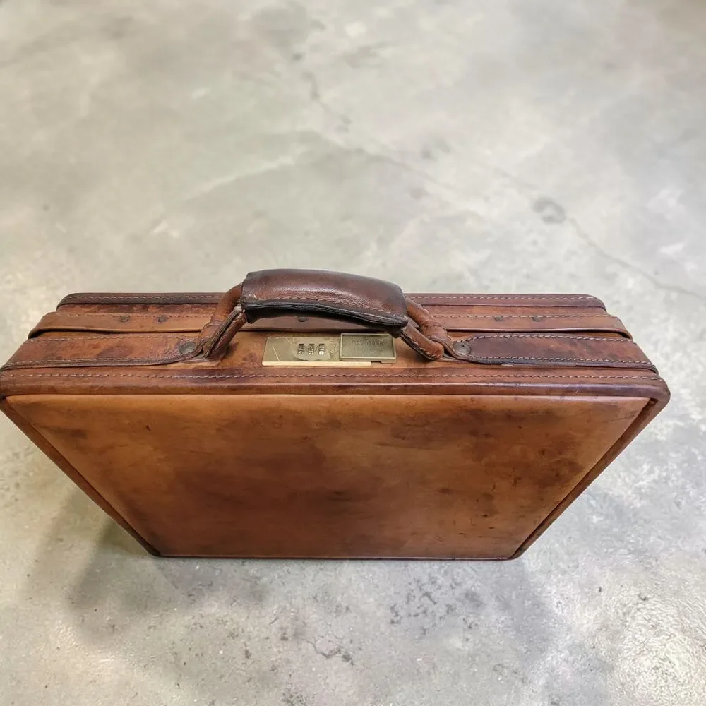 VTG Hartmann Luggage Briefcase Leather Brown Belting USA Executive Business